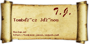Tombácz János névjegykártya